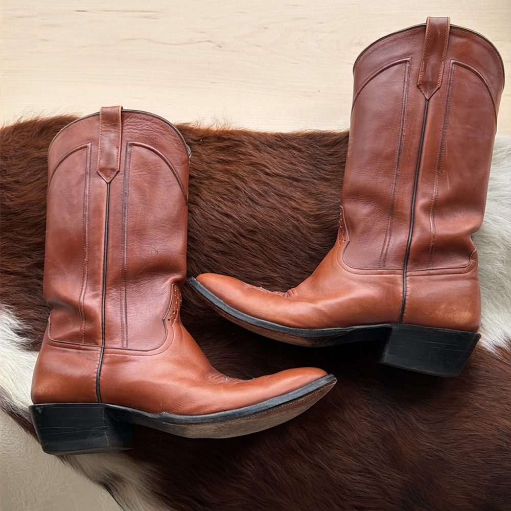 Rios of Mercedes Classic Brown Leather Cowboy Boots - Picture 4 of 9